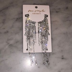Free people sparkly ear party rhinestone earrings